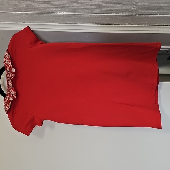 Cyrillus Paris Girls Dress With Liberty Fabric Collar Red/White Size 10 - Picture 4 of 8